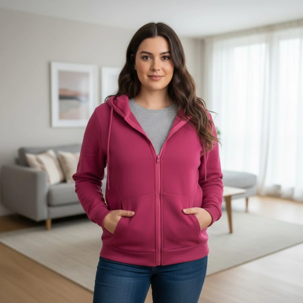 Dámská růžová mikina Benter 55074 XL-4XL