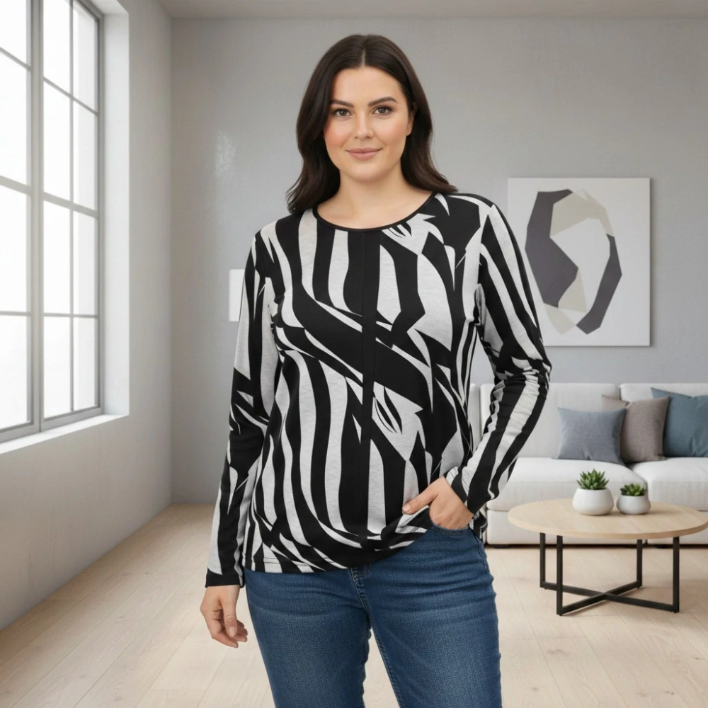 Dámské bílé triko se vzorem Ketis L-4XL