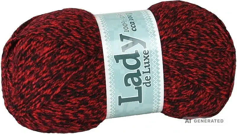 Příze Lady de luxe 934901 červenočerná