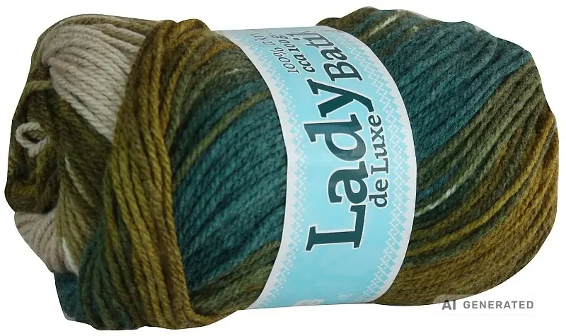 Příze Lady de luxe batik 605 zelená, béžová, modrá