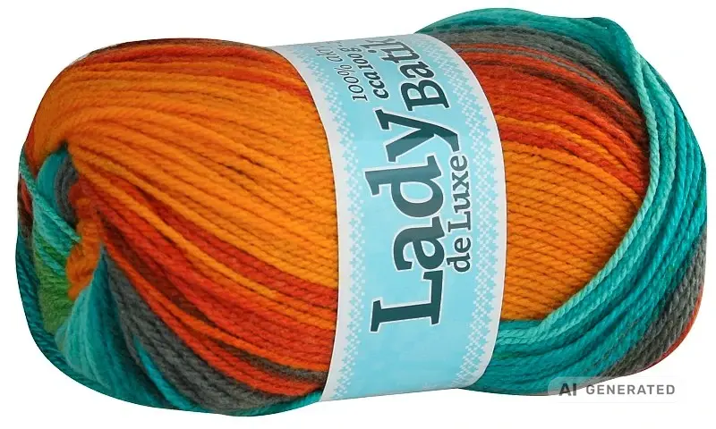 Příze Lady de luxe batik 608 zel.šed.modr.oranž.