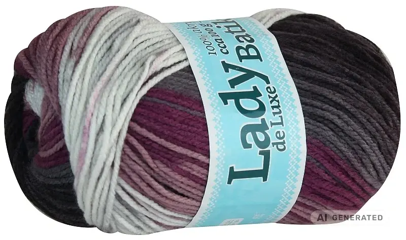 Příze Lady de luxe batik 609 - šedá, fialová, bílá