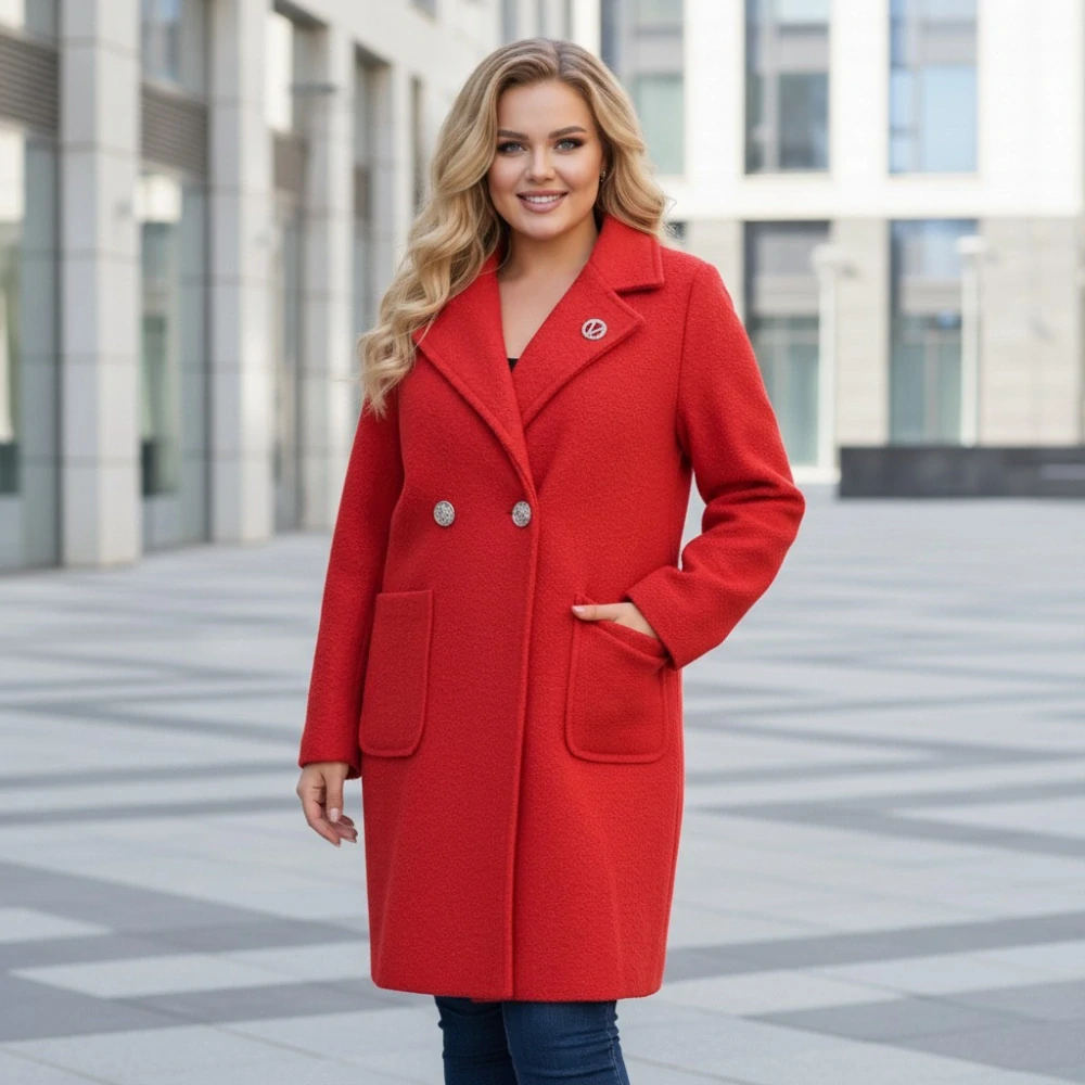 Dámský jarní červený kabát Liz uni M-XXL-979