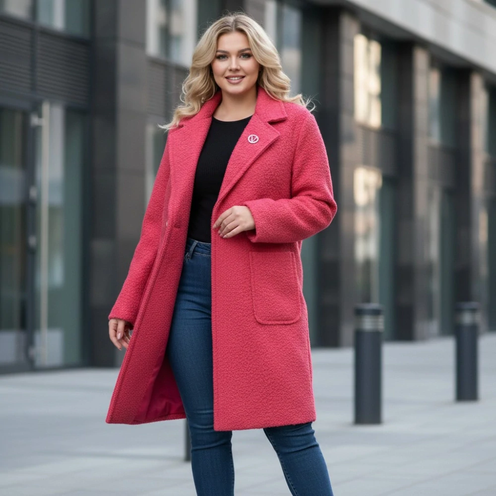 Dámský jarní korálový kabát Liz uni M-XXL-974