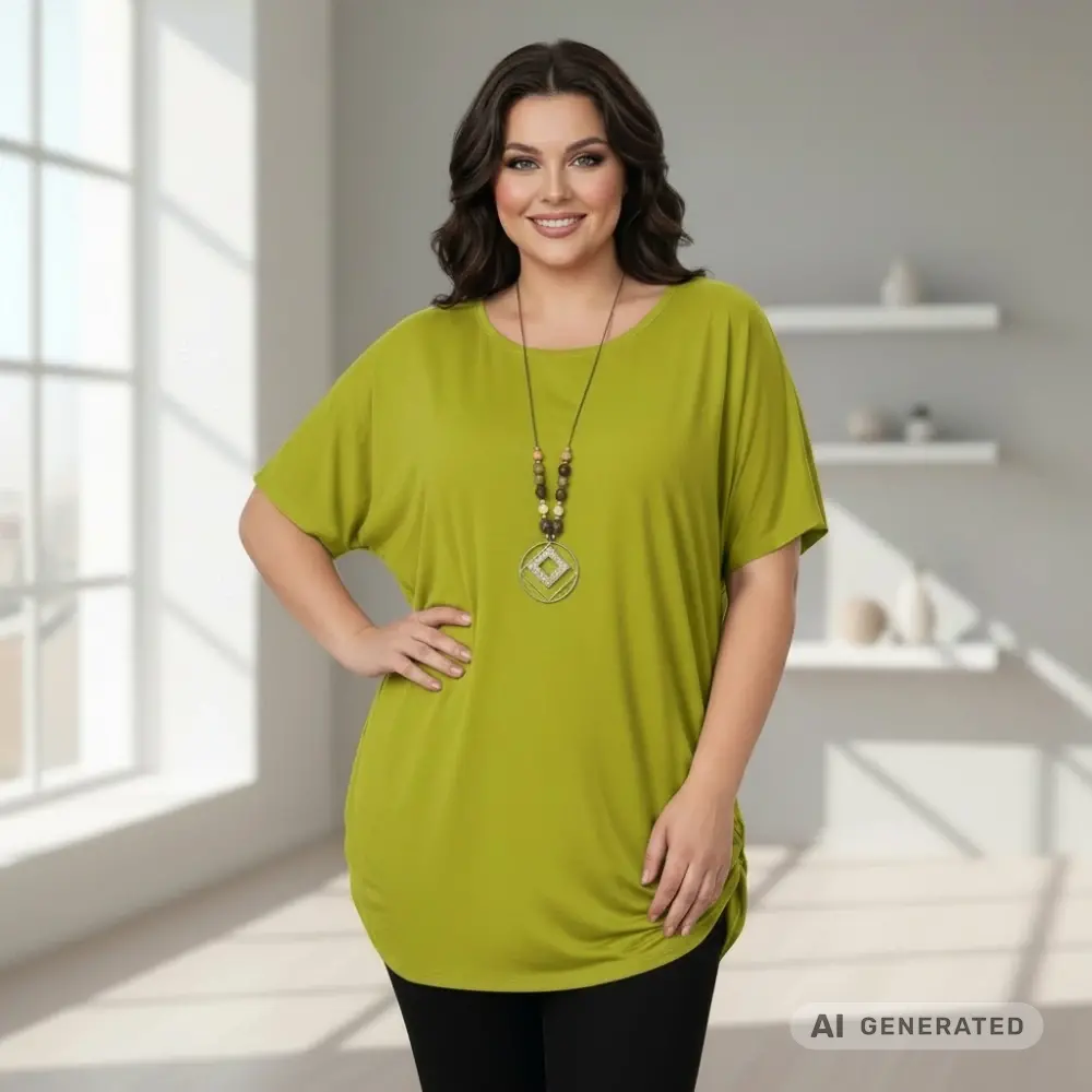 Dámské žlutozelené triko oversize velikost XL - XXXL N2347