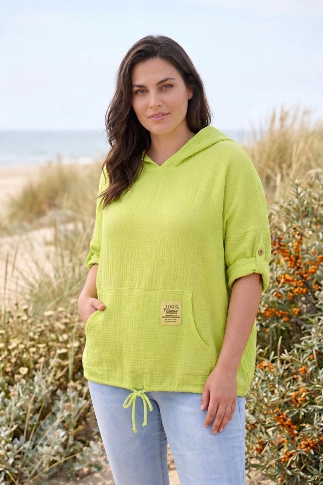 Mušelínová tunika žlutá italska móda uni velikost L-XXL L1605