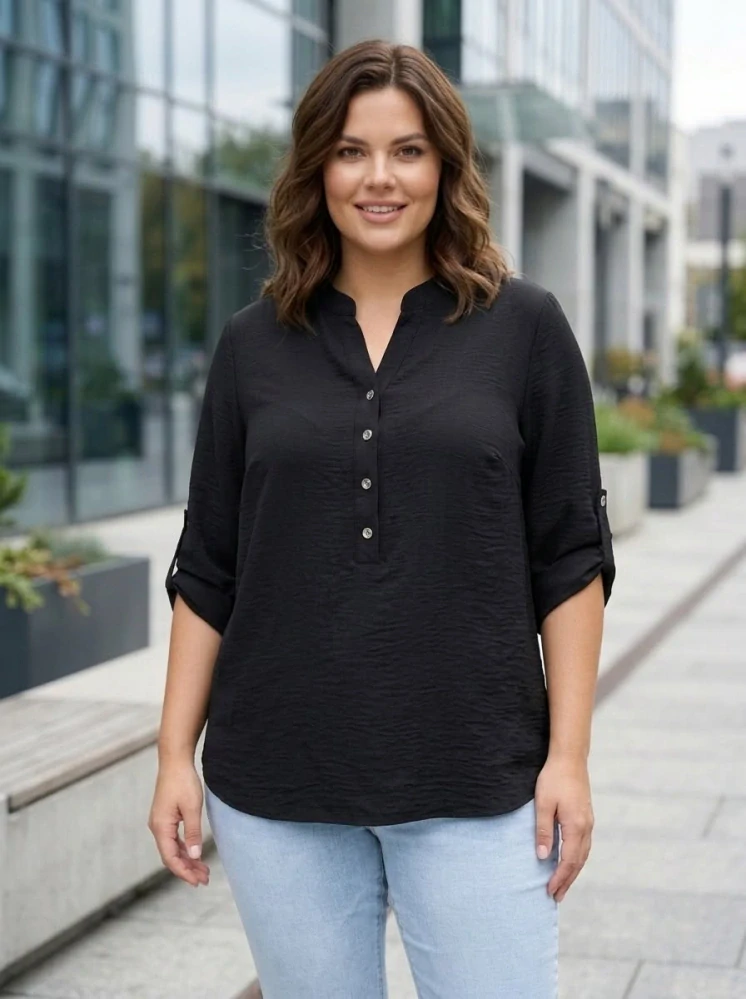 Černá dámská halenka XL-4XL M2974
