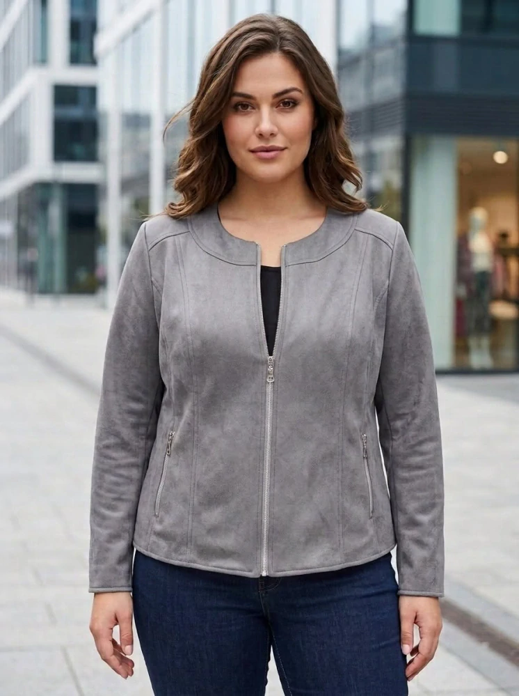 Dámská elegantní šedá bunda Anna 936