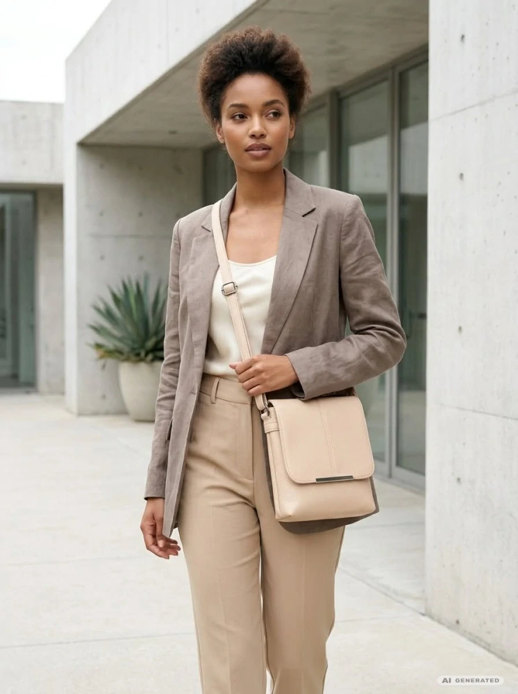 Béžová světlá crossbody kabelka Tessra L4880