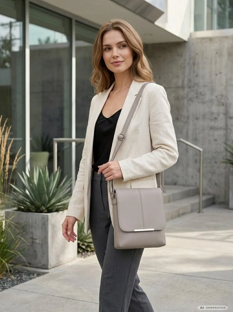 Šedá crossbody kabelka Tessra L4878