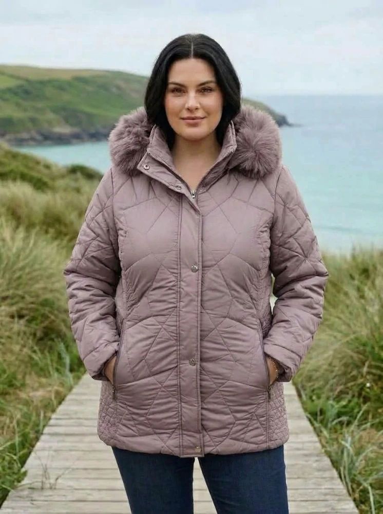 Dámská lila elegantní zimní bunda Táňa 709 L