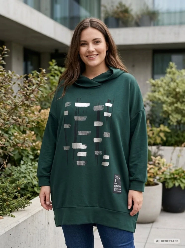 Dámská zelená dlouhá mikina Elča K801