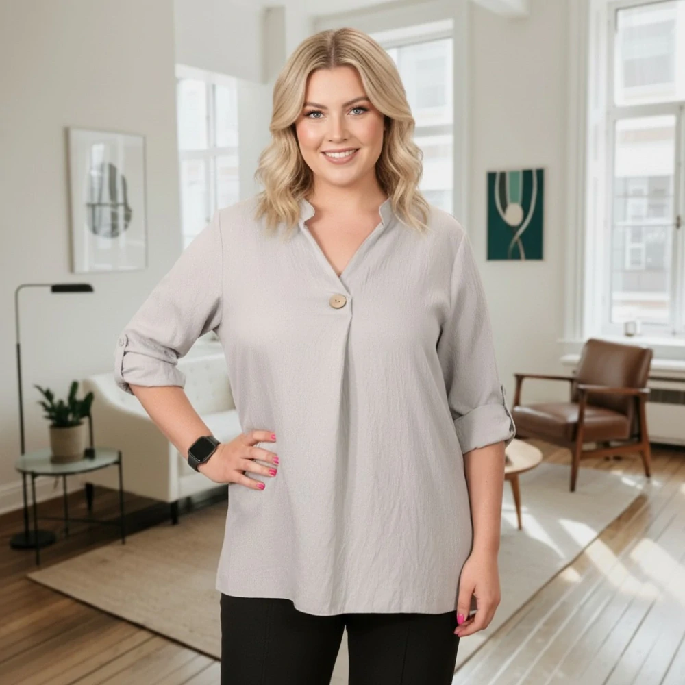 Dámská šedá košile uni velikost L - XXL R1378