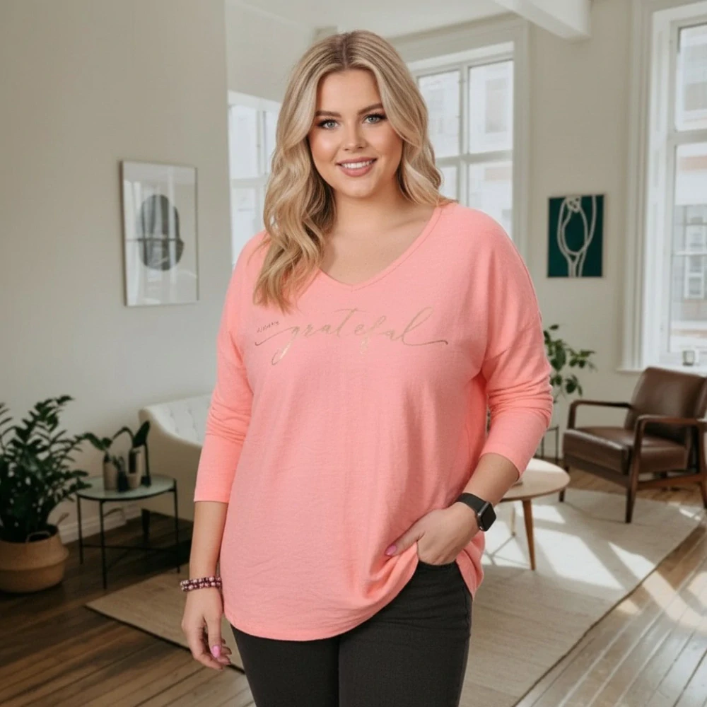 Dámské lososové triko s dlouhým rukávem Anita moda uni velikost L-XXL U1396