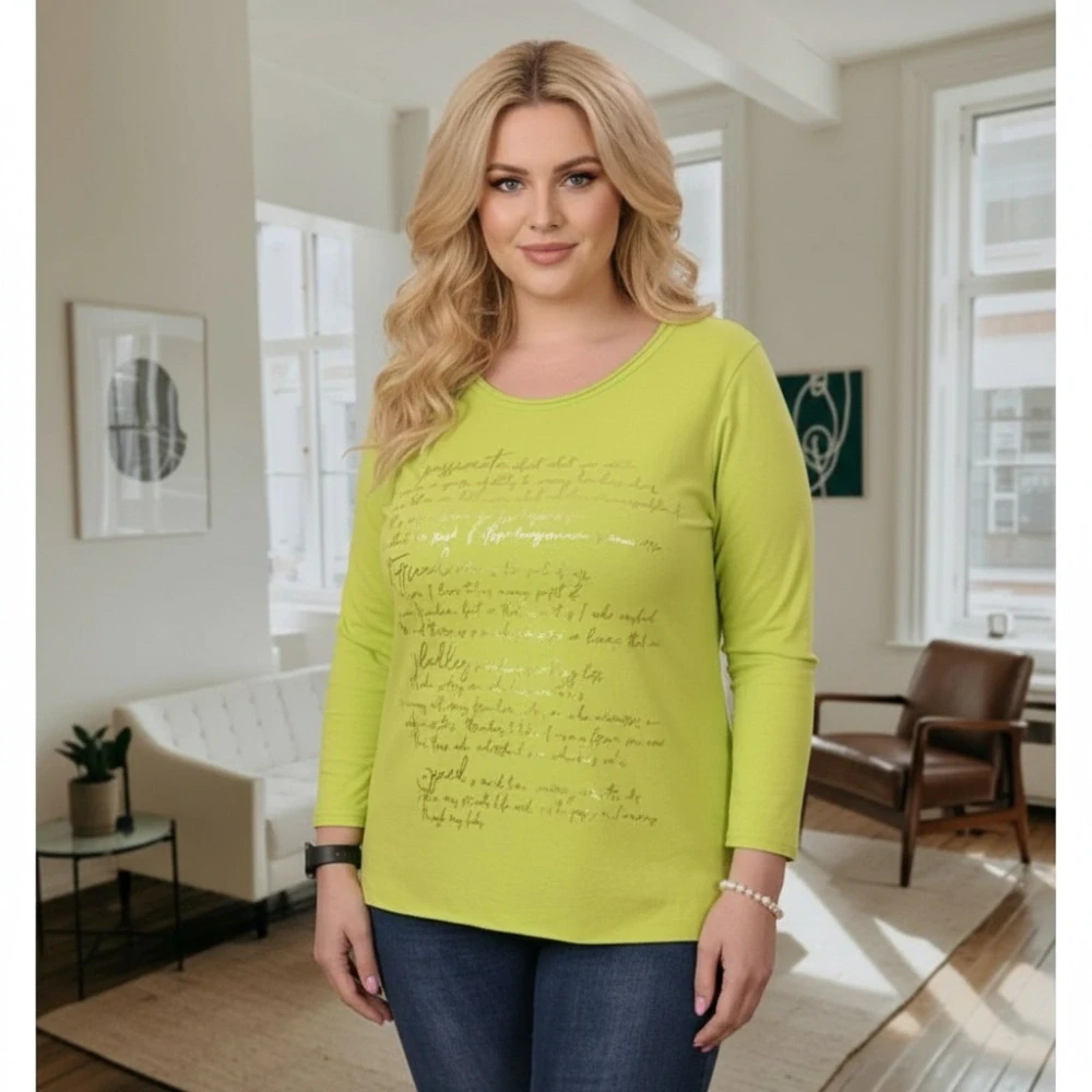 Dámské žluté triko s dlouhým rukávem Anita Moda U1402