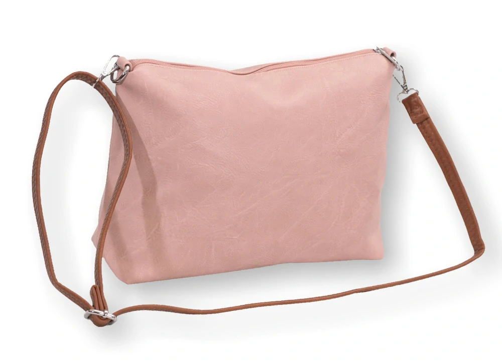 Malá dámská kabelka Pelletteria Beta růžová crossbody i na rameno T1131