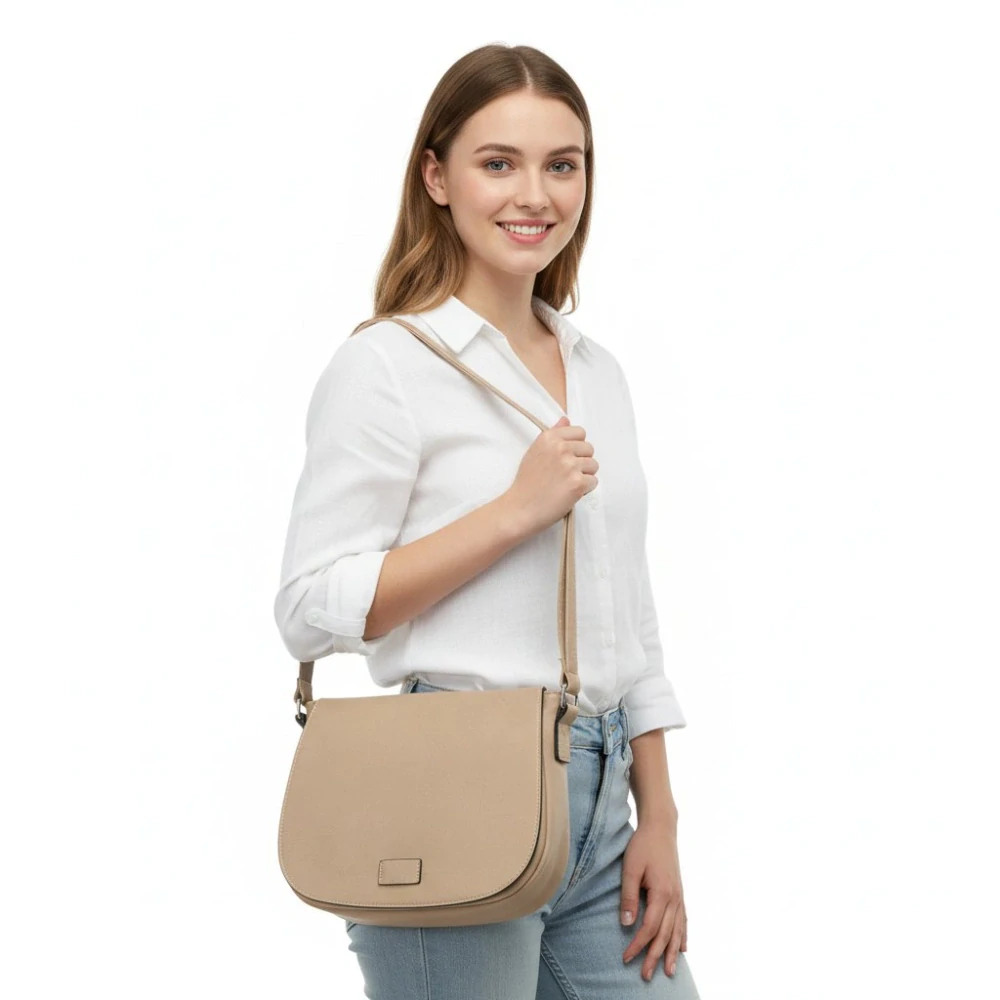 Dámská béžová lovecká kabelka Pelletteria Beta crossbody i na rameno N1440