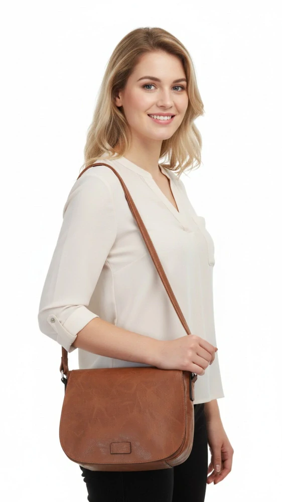 Dámská hnědá lovecká kabelka Pelletteria Beta crossbody i na rameno N1443