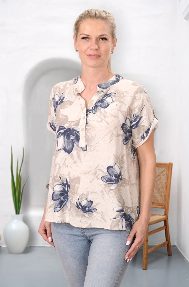 Dámská béžová bavlněná košile uni velikost L - XXL P1593
