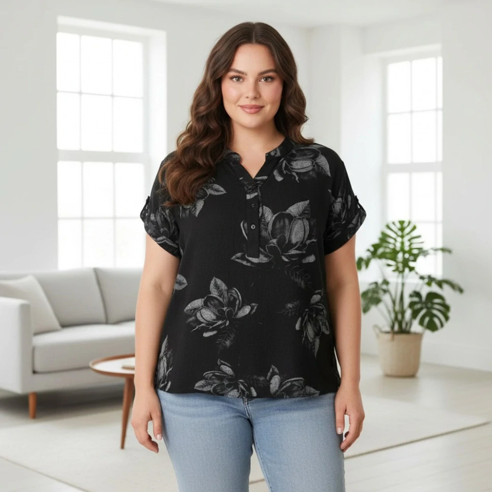 Dámská černá bavlněná košile uni velikost L - XXL P1599