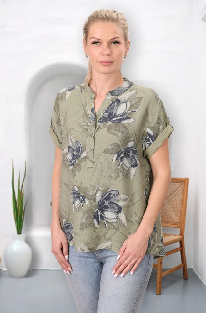 Dámská zelená bavlněná košile uni velikost L - XXL P1598