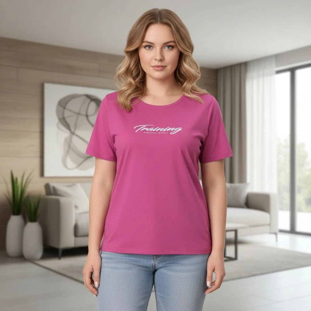 Dámské růžové triko Benter v nadměrných velikostech XL - 4XL R1619