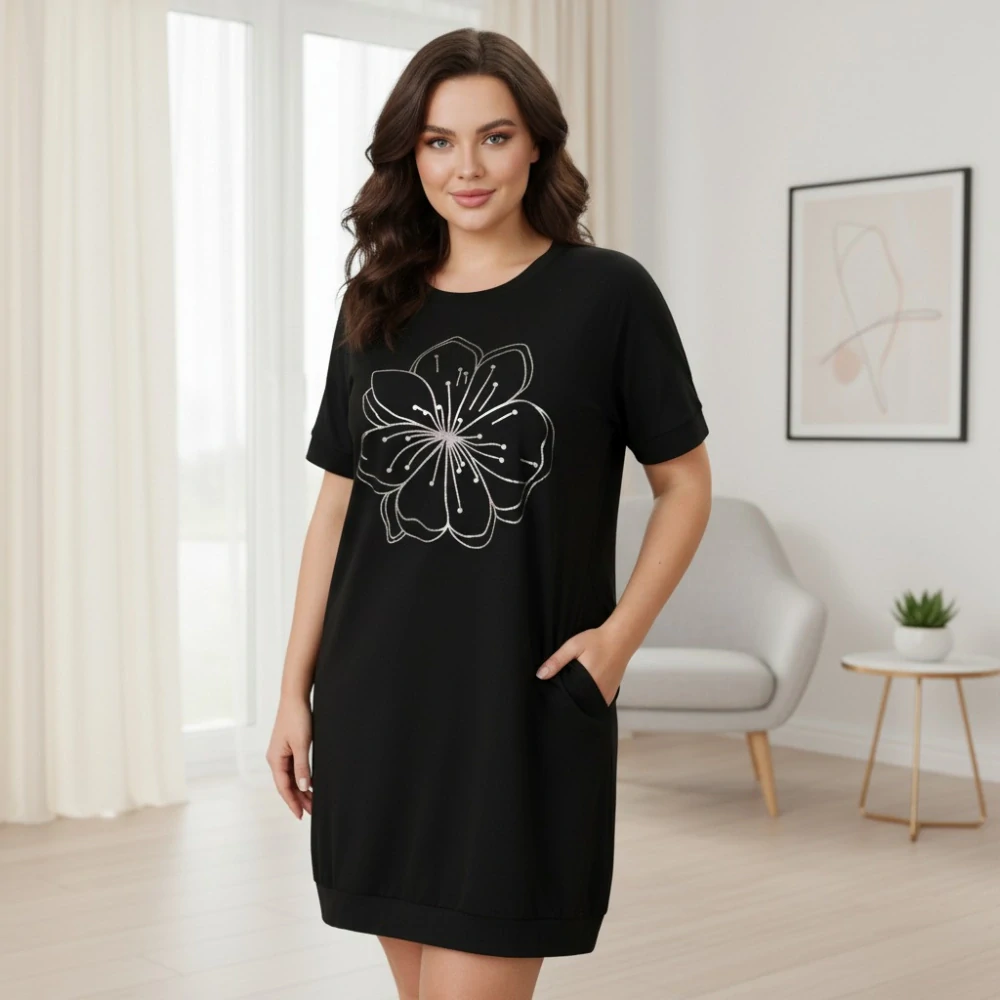 Dámské černé letní šaty uni velikost L-XXL Q1631