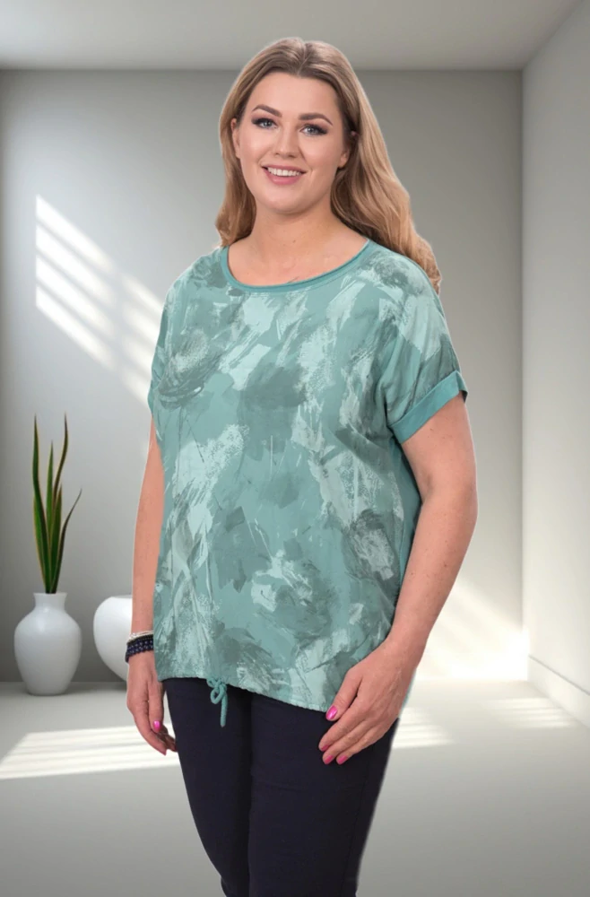 Dámské petrol triko na stažení uni velikost L - XXL S1674