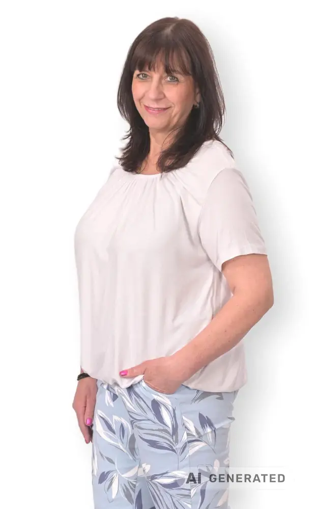 Dámské bílé triko do gumy Italy moda univerzální velikost L - 4XL P1690