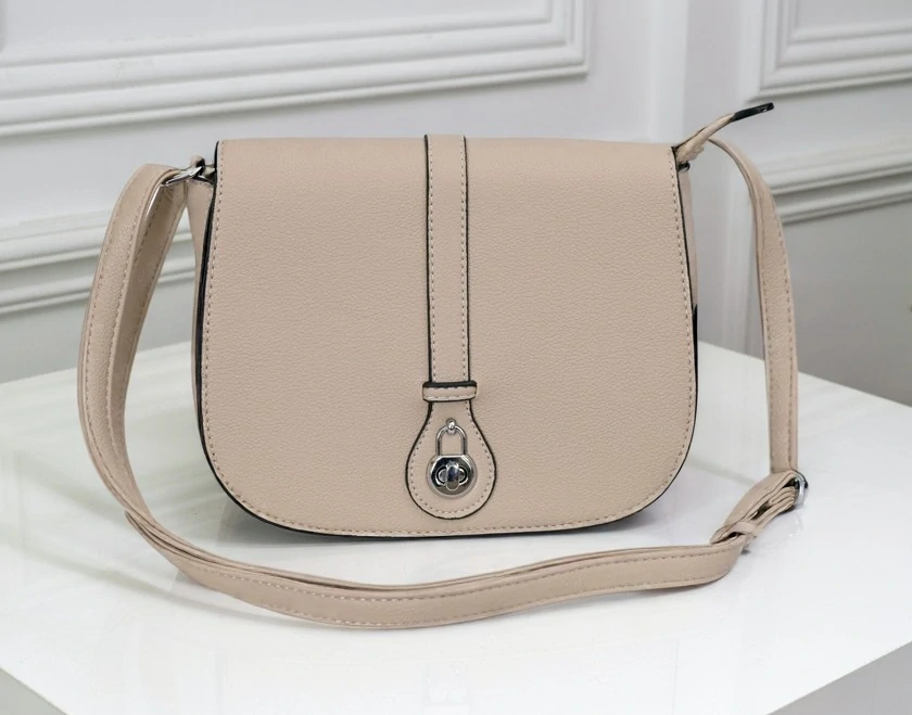 Malá kabelka David Moda s klopou tm. béžová L4976