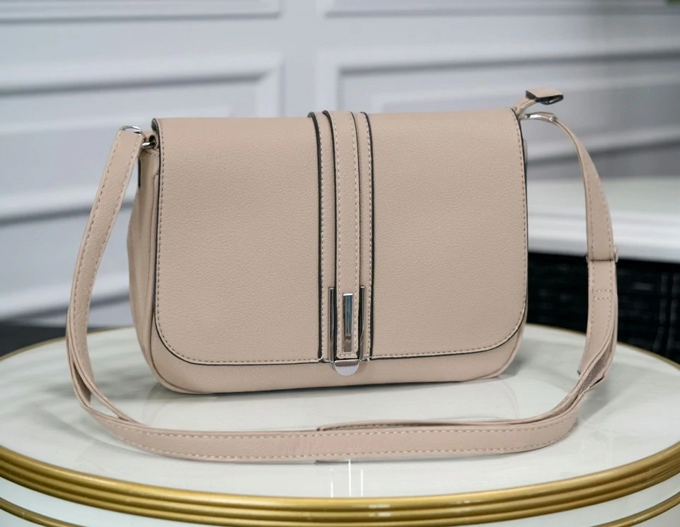 Malá kabelka David Moda s klopou béžová L4968