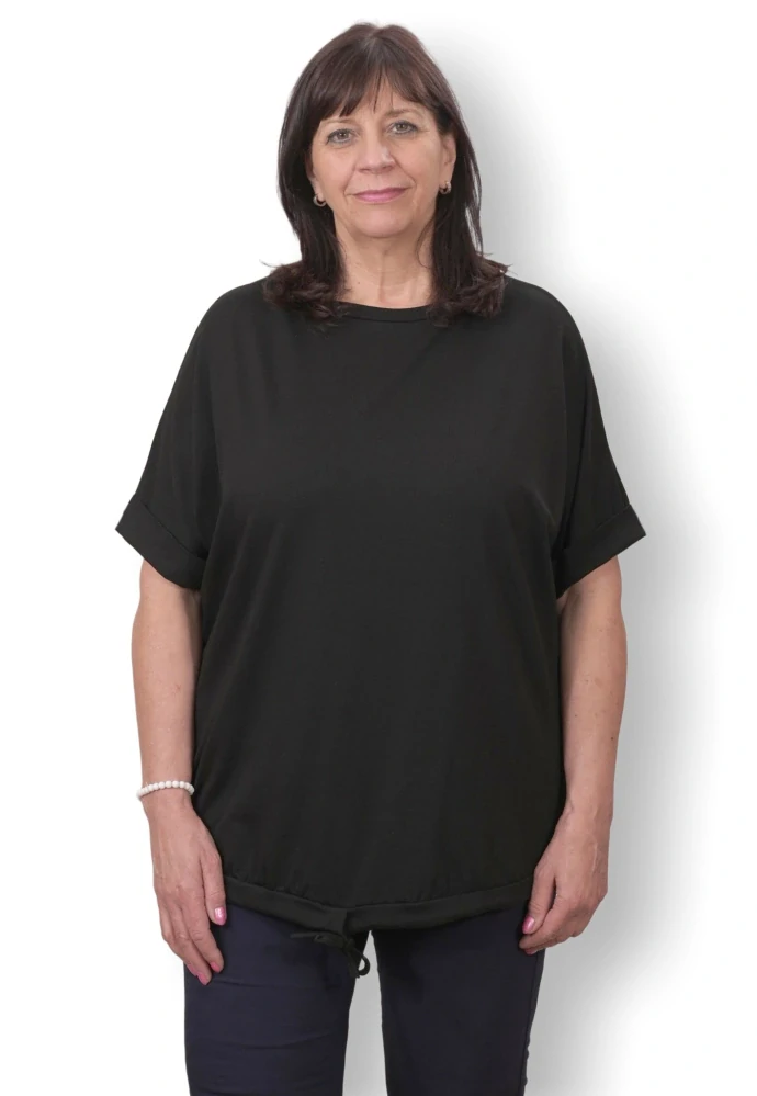 Dámské černé triko nadměrná univerzální velikost XL - 3XL R1305