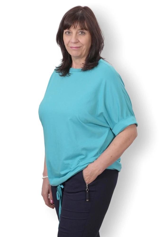 Dámské modré triko nadměrná univerzální velikost XL - 3XL R1312