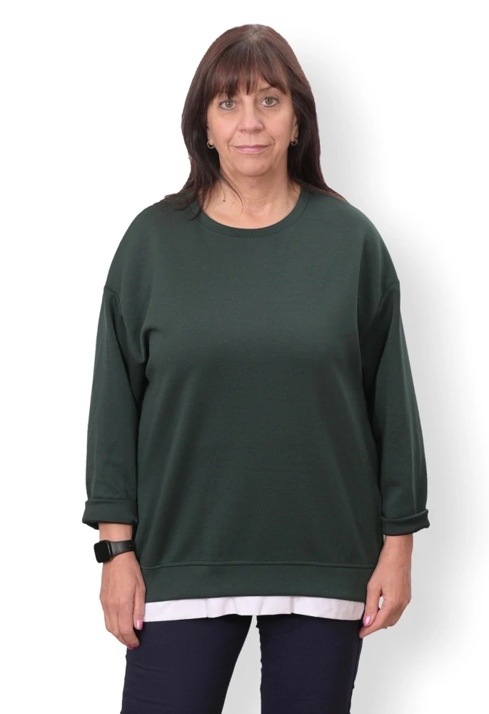 Dámská zelená mikina oversize velikost