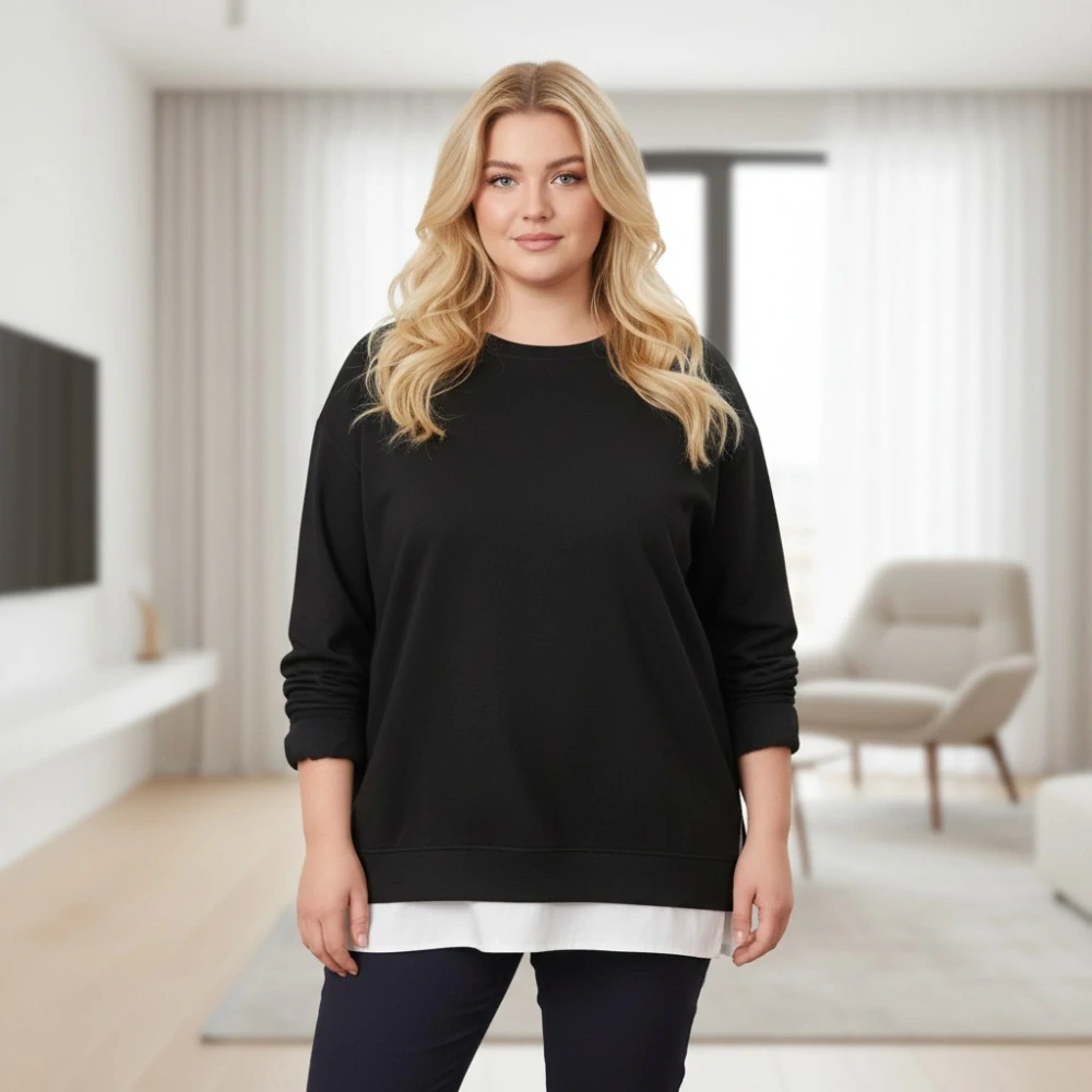 Dámská černá mikina oversize velikost