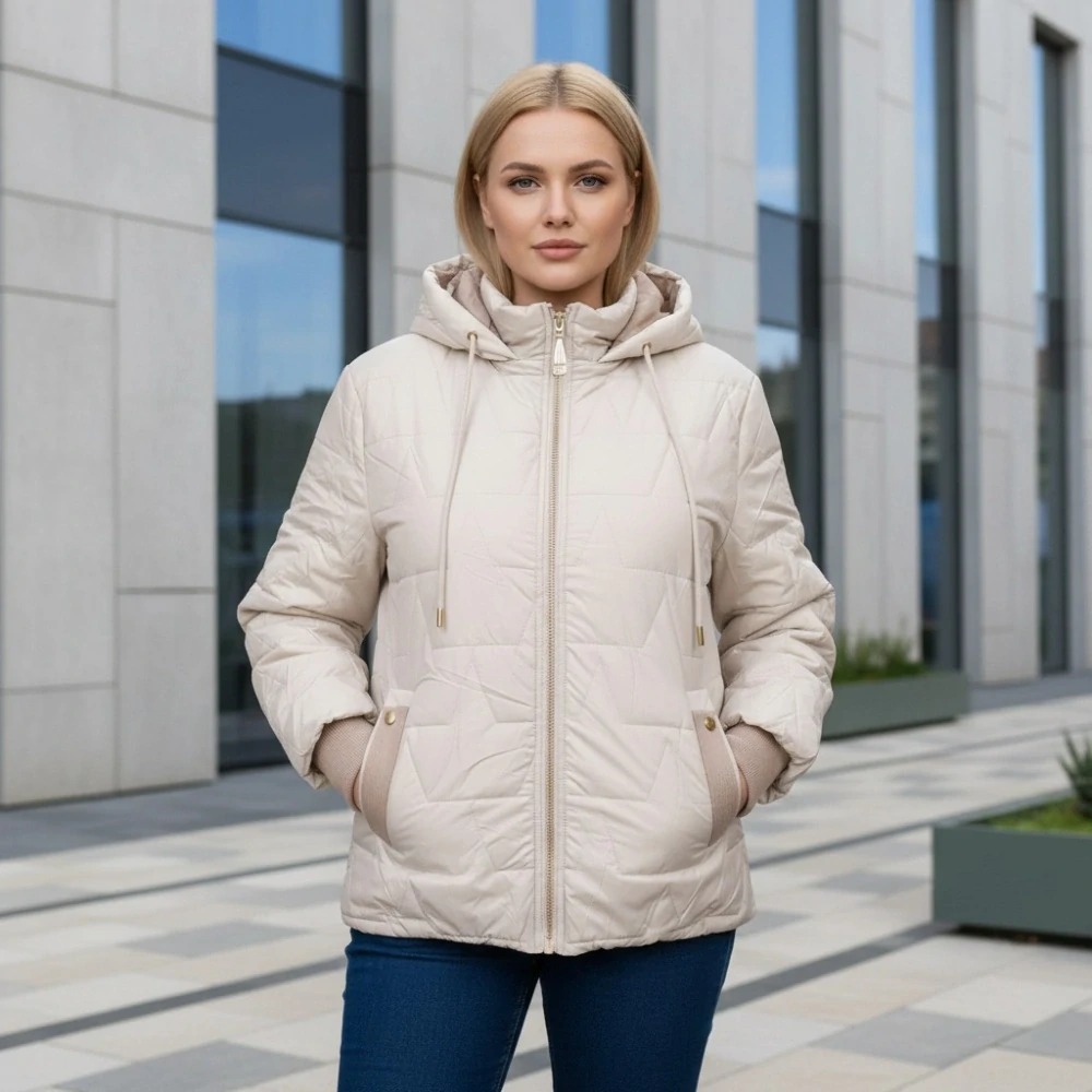 Dámská smetanová slabší zimní bunda S-West