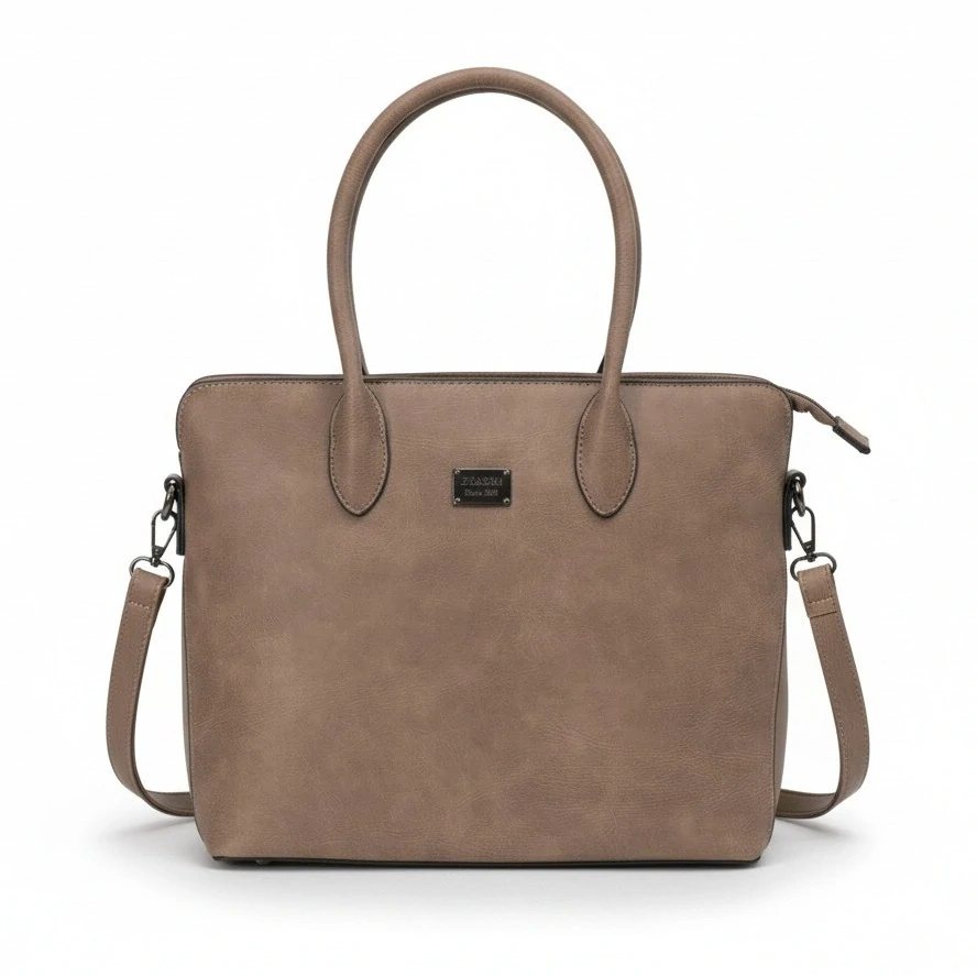 Elegantní světle hnědá dámská kabelka Tessra – 3v1 (do ruky, na rameno, crossbody)