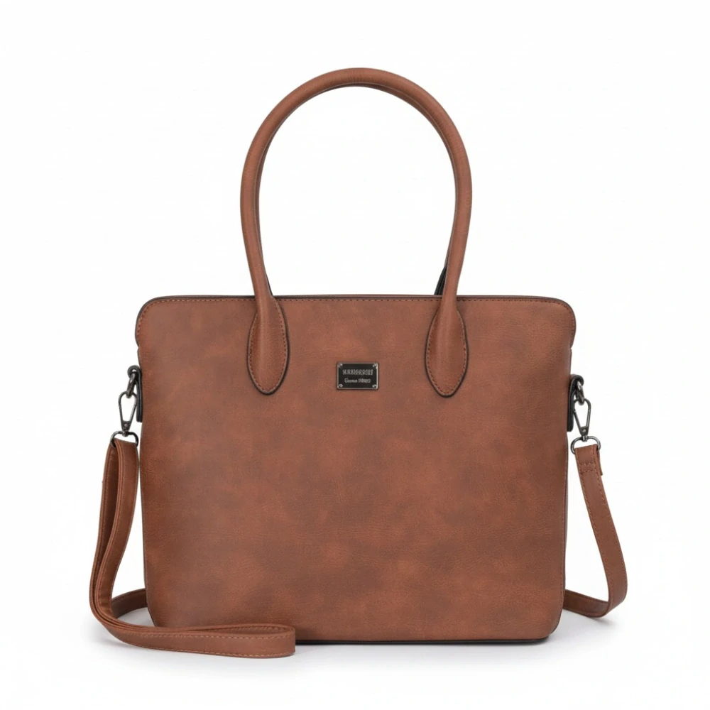 Elegantní hnědá dámská kabelka Tessra – 3v1 (do ruky, na rameno, crossbody)