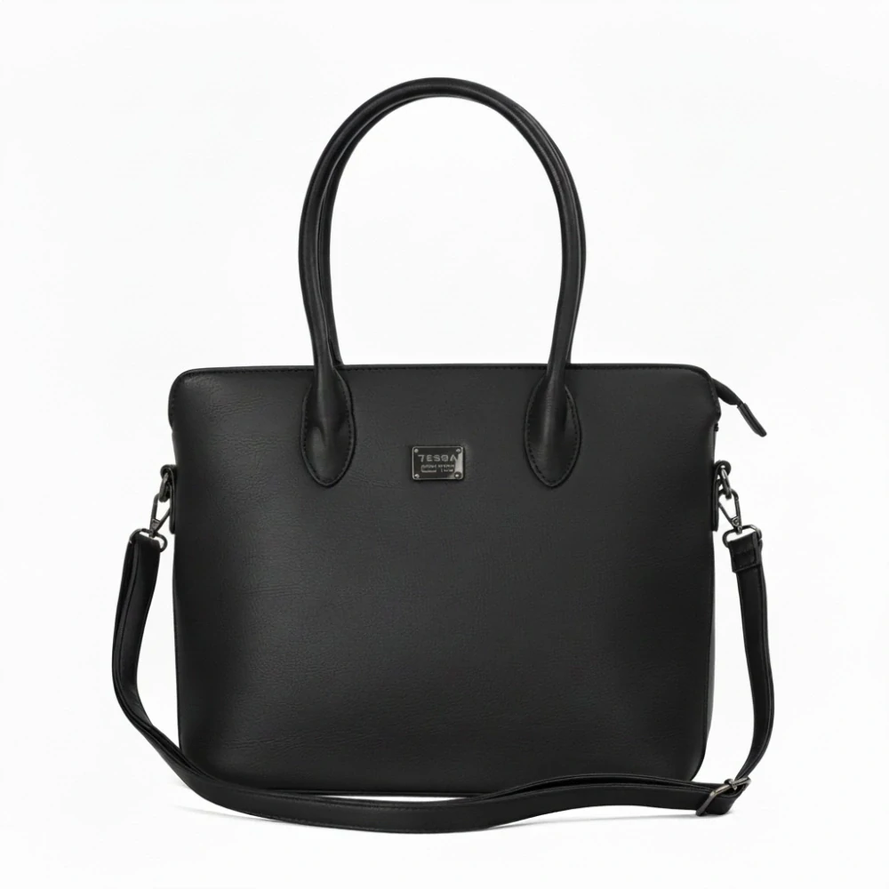 Elegantní černá dámská kabelka Tessra – 3v1 (do ruky, na rameno, crossbody)