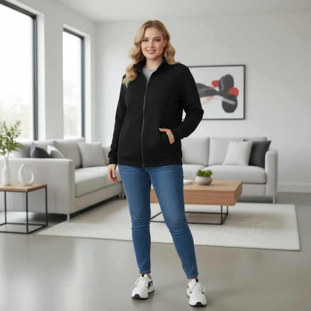 Dámská černá mikina Benter 55066 XL-4XL