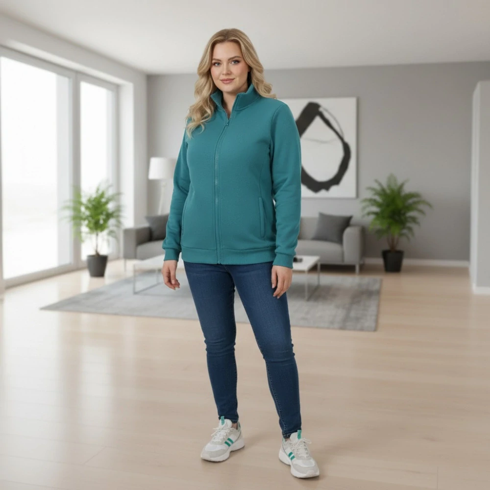 Dámská petrol mikina Benter 55066  XL-4XL 