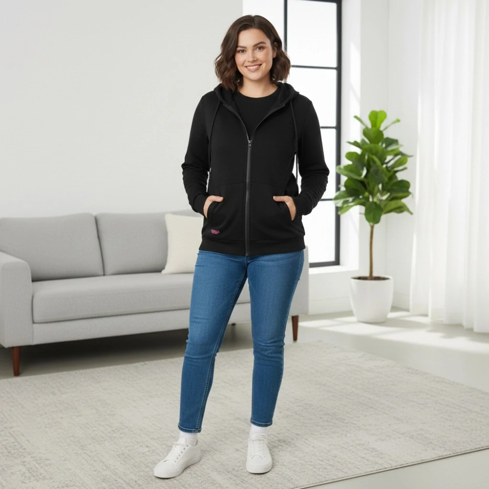 Dámská černá mikina Benter 55074  XL-4XL 
