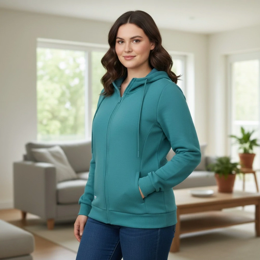 Dámská tyrkysová mikina Benter 55074  XL-4XL 