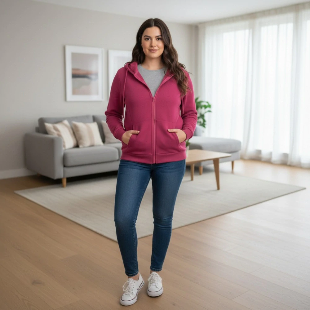 Dámská růžová mikina Benter 55074 XL-4XL