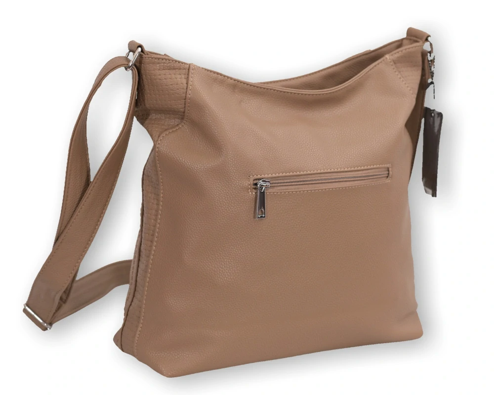 Dámská hnědá kabelka Tessra. Crossbody i na rameno. T1123