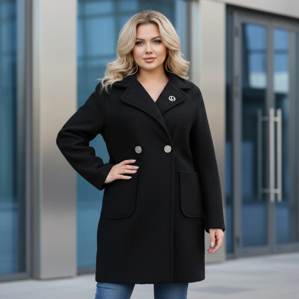 Dámský jarní černý kabát Liz uni M-XXL-980