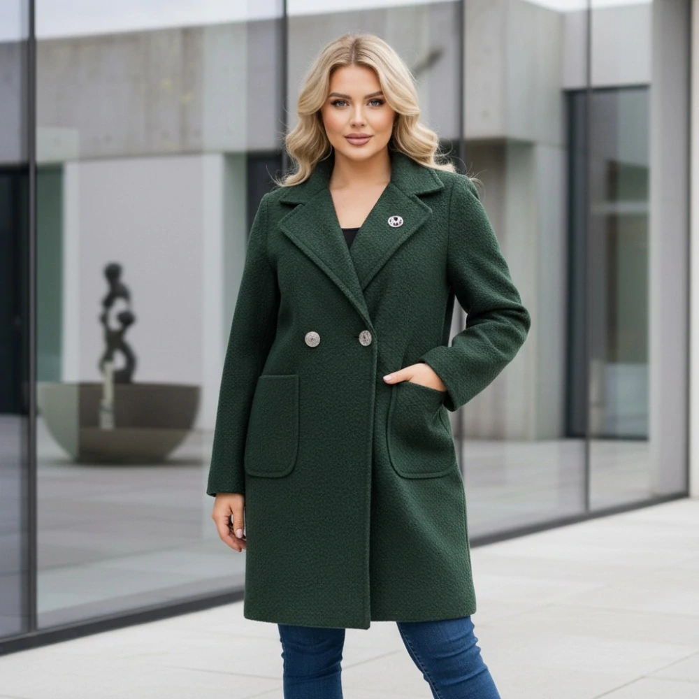Dámský jarní zelený kabát Liz uni M-XXL-977