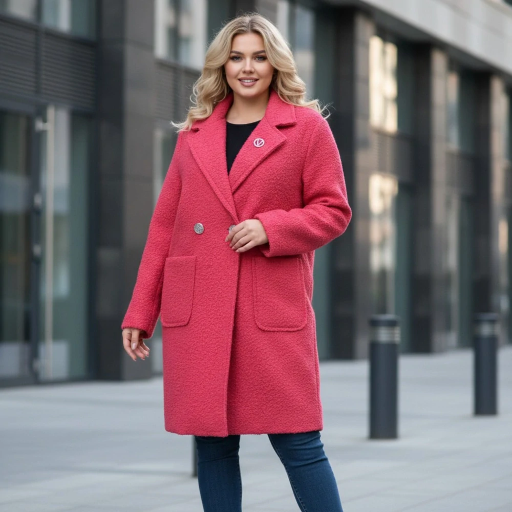 Dámský jarní korálový kabát Liz uni M-XXL-974