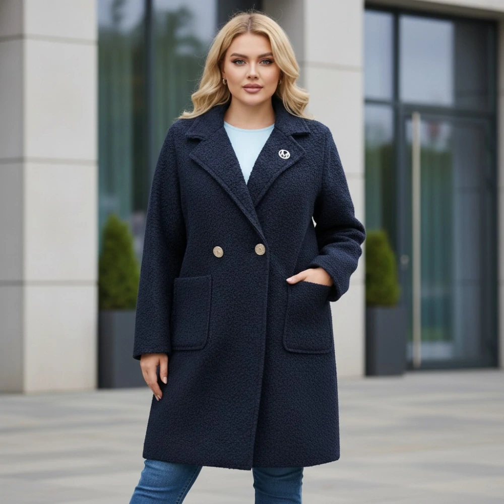 Dámský jarní tmavě modrý kabát Liz uni M-XXL-973