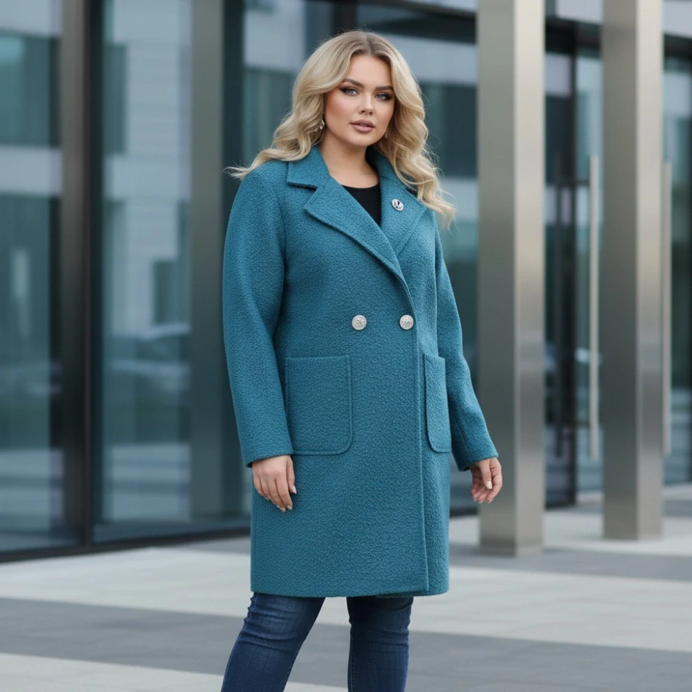 Dámský jarní petrol kabát Liz uni M-XXL-971